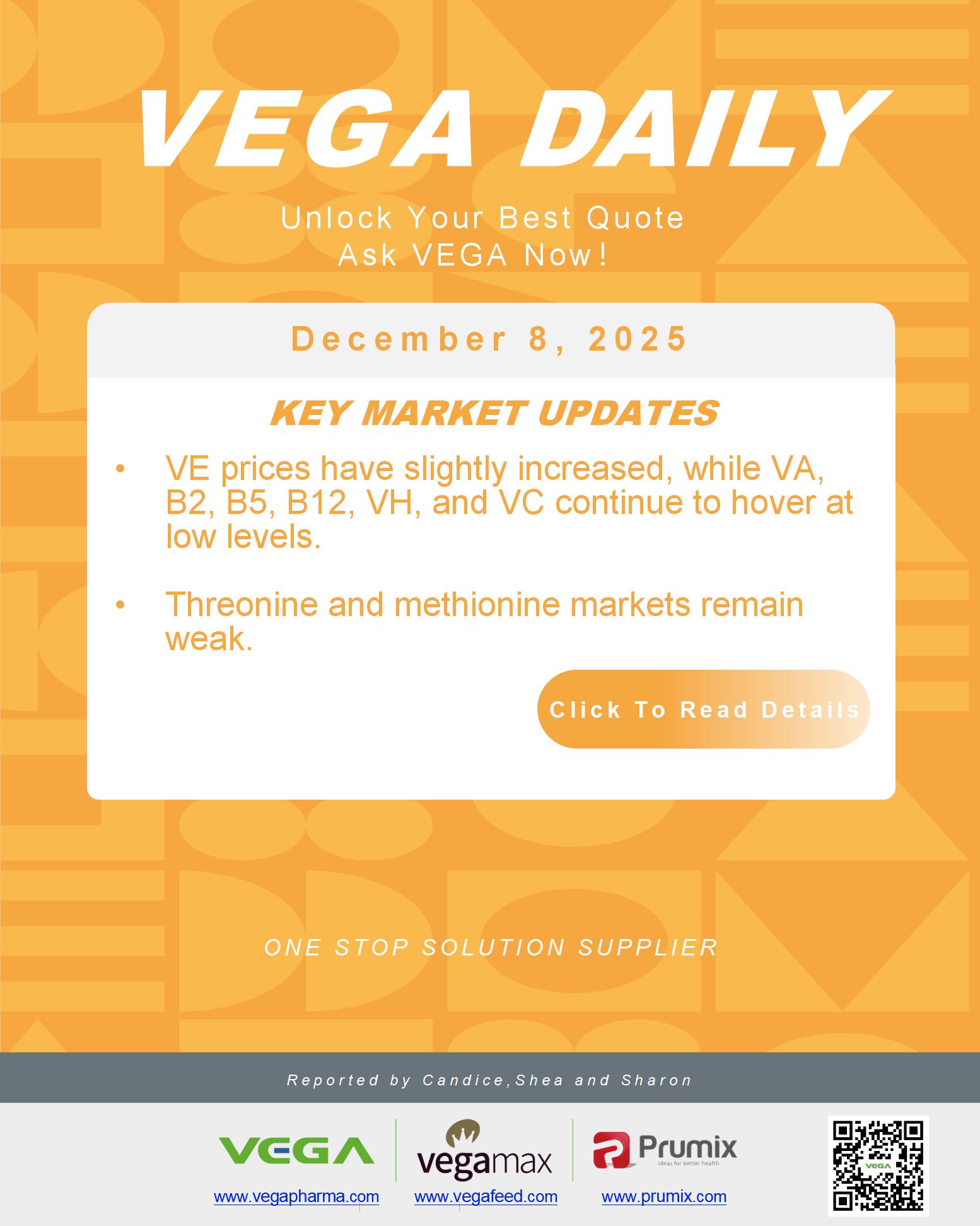 VEGA Daily Dated on December 8th 2025 Vitamin Amino Acid APl Food Additives.jpg